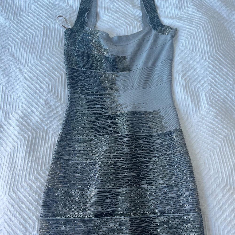 Herve Leger beaded gown
